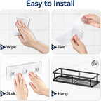YASONIC Shower Caddy Adhesive, Rustproof Shower Shelves - Image 8