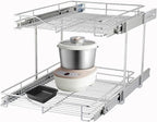 DINDON Pull Out Cabinet Organizer, Cabinet Pull Out Shelves, 2 Tier Pull Out by DINDON