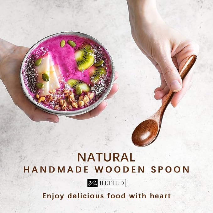 4 PCS Wooden Spoons for Honey, 6.7 inch Small Wooden Spoons - Image 4