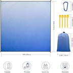 WIWIGO Beach Blanket Waterproof Sandproof Beach Mat 79" X 83"/10'x9'for 2-8 - Image 2
