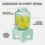 Beverage Dispenser 1 Gallon, Glass Drink Dispenser - Image 3
