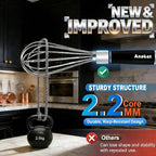 Anaeat Stainless Steel Kitchen Whisk Set of 5, Milk and Egg Beater Blender - Image 4
