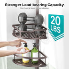 HAMITOR Corner Shower Caddy Tension Pole: Rustproof Stable 4-Tier Bathroom - Image 3