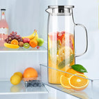 PARACITY Glass Pitcher with Lid and Spout 50oz/ 1.5L, Hot/Cold Water Pitcher - Image 2