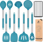 Silicone Cooking Utensil Set, BPA Free Heat Resistant Kitchen Tools by BUNDLEPRO