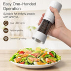 Ultrean Salt and Pepper Grinder Set, USB-C Rechargeable Automatic Pepper - Image 2