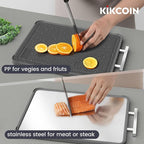 Kikcoin 17"×11" 304 Stainless Steel Cutting Boards - Image 5