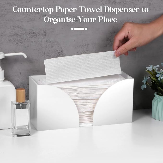 4Pack White Paper Towel Dispenser Countertop Acrylic Paper Towel Holder - Image 3