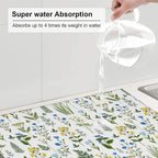 Blue Yellow Wildflower Dish Drying Mats - Image 4