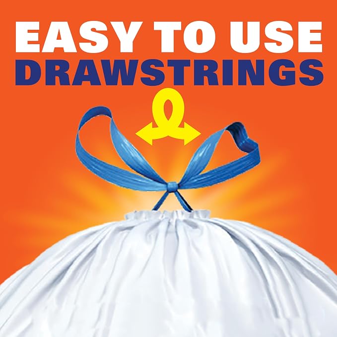 Hefty Strong White 13 Gallon Trash Bags - Image 7