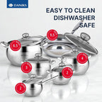 Daniks Classic 12-Piece Stainless Steel Cookware Set - Image 3