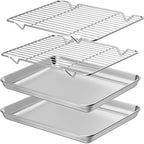 Wildone Baking Sheet with Rack Set, Stainless Steel Cookie Pan baking Tray with by Wildone