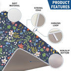 Flower Floral Dish Drying Mat 18x24 inch Microfiber Navy Blue Drying Mats - Image 3