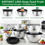 WEPSEN Mixing Bowls Set, Large Nesting Bowls 7, Measuring Cups and Spoons - Image 4