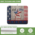 Kawani 4th of July Dish Drying Mat 16x18 Inch Patriotic God Bless America - Image 5