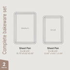 Diamond Bottom Cookie Sheet Set of 2, Nonstick Gray Carbon Steel Baking Pans - Image 2