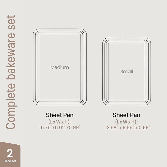 Diamond Bottom Cookie Sheet Set of 2, Nonstick Blue Carbon Steel Baking Pans - Image 2