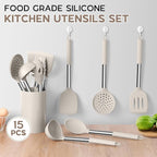 Onader Silicone Cooking Utensils Set of 15, Kitchen Utensils Set - Image 5