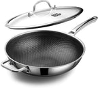 DOTCLAD Wok pan, Hybrid 12 inch Wok by DOTCLAD