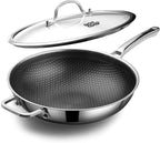DOTCLAD Wok pan, Hybrid 13 inch Wok by DOTCLAD