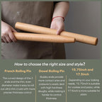 Muso Wood Wooden French Rolling Pin - Image 6