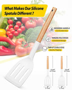 Pack of 2 Silicone Cooking Spatula, Heat Resistant Solid Turner, Non Stick - Image 2