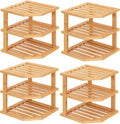VERTORGAN 3 Tier Bamboo Corner Shelf, Dish Drying Rack, Plate Organizer by VERTORGAN