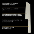 Babish 7.5-Inch Clef Knife – High-Carbon 1.4116 German Steel Kitchen Knife - Image 3