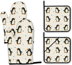 Cute Penguin Oven Mitts and Pot Holders Set, Kitchen Decor Heat Resistant Non by Unknown
