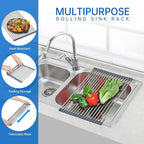 CHIRISEN Expandable Large Roll Up Dish Drying Rack 18 Tube - Image 2