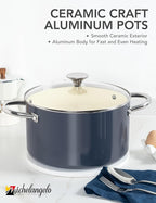 MICHELANGELO 6 QT Ceramic Stock Pot - Image 2
