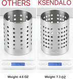 KSENDALO Small Stainless Steel Utensil Holder, SUS304 Silverware Utensil Drying - Image 5