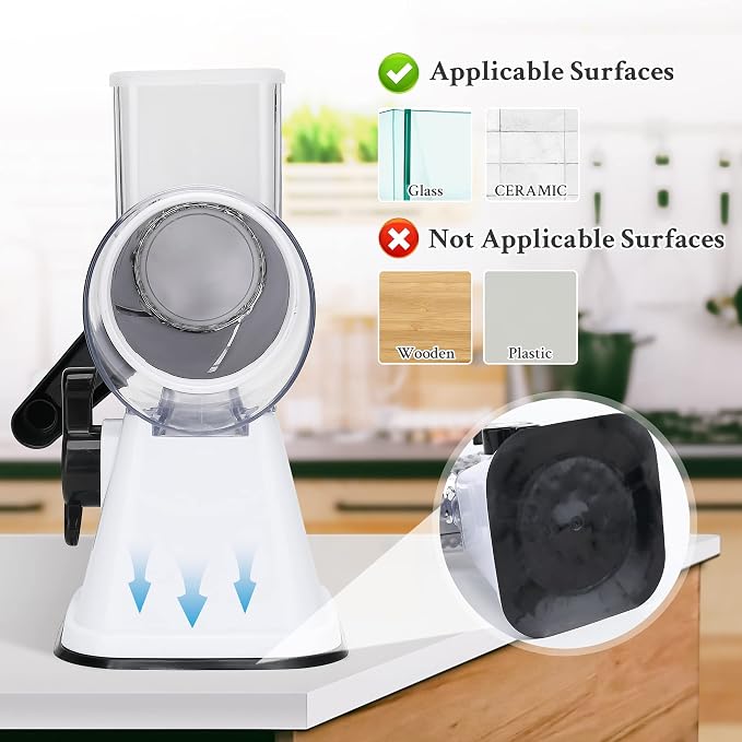 Cheese Graters with Handle, Manual Cheese Shredder Rotary Grater with 3 - Image 7