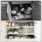 Pots and Pans Organizer Under Cabinet, Expandable Length, Adjustable Height - Image 3