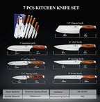 MSY BIGSUNNY 7-PCS Kitchen Knife Set, German Stainless Steel - Image 3