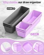 Canfanni 13 Pack Plastic Drawer Organizers Set, 3 Sizes Desk Drawer Organizer - Image 3