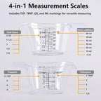 4 Pack Small Measuring Cups, 2oz/60ml Mini Measuring Cup - Image 3