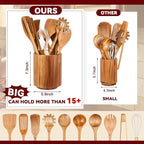 SiliFine 11 Pcs Wooden Kitchen Utensils Set - Image 7