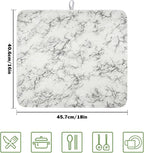 White Grey Marble Dish Drying Mat - Image 2