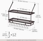 KES 30-Inch Oiled Bronze Pot Rack Wall Mounted, 2-Tier Hanging Pot and Pan - Image 6