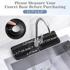 PoYang 17.7 inch Faucet Mat for Kitchen Sink Splash Guard, 7° Slope Silicone - Image 3