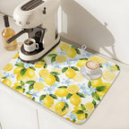 Kawani Lemon Dish Drying Mat 16x18 Inch Absorbent Reversible Spring Summer - Image 7