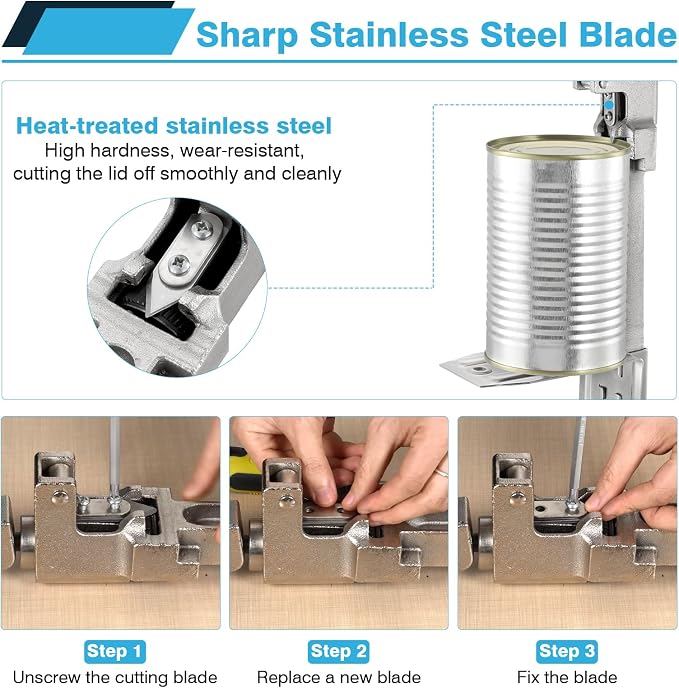 IRONWALLS Commercial Can Opener, 16” /41cm Heavy Duty Tabletop Manual Can Opener - Image 5