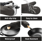 Hovico Silicone Oven Mitts, Heat Resistant 500F Kitchen Mitts 2PCS, 11.6" - Image 4