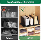 SPACEKEEPER Shelf Divider for Closet, 2 Pack Adjustable Purse Organizers - Image 5