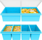 Silicone Freezer Trays with Lids, 2 Cup & 1 Cup Soup Container Style Ice Cube by Unknown