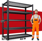 Set of 4 Garage Shelving-3000 lbs 5 Tier Storage Shelves, Adjustable Heavy Duty - Image 3