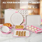 Kikcoin 22 PCS Nonstick Baking Pans Set, Stackable Bakeware Sets - Image 7