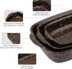 3-Pack Deep Rectangular Ceramic Baking Dishes, Heavy-Duty Oven-Safe Stoneware - Image 4