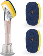 Dish Brush with Soap Dispenser Storage Set with 2 PCS Sponge Refills & Holder by RIMAY